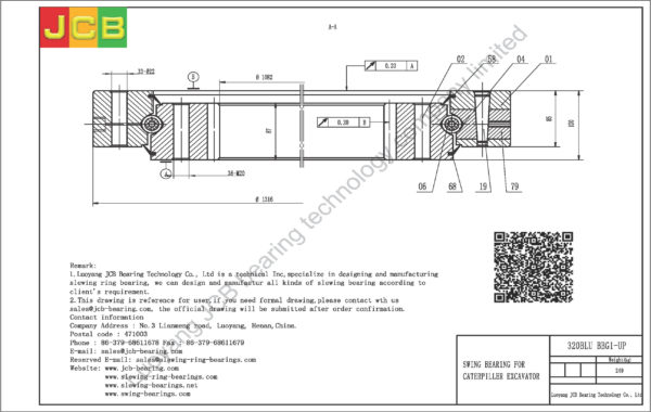 swing bearing for excavator 320BLU（BBG1-UP） - Image 2