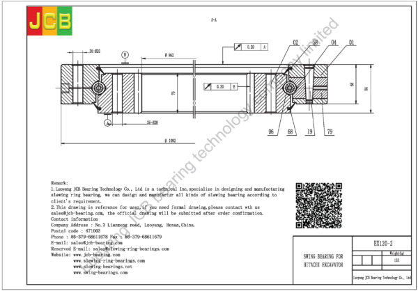 swing bearing for excavator EX120-2 - Image 2