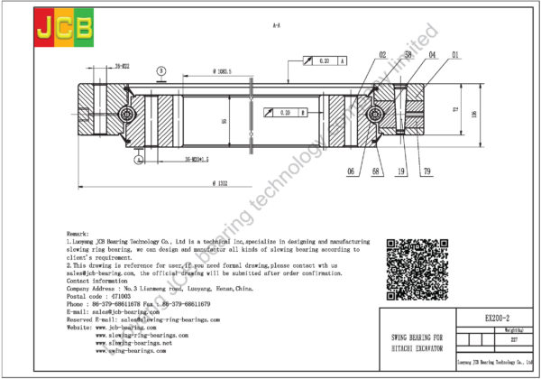 swing bearing for excavator EX200-2 - Image 2