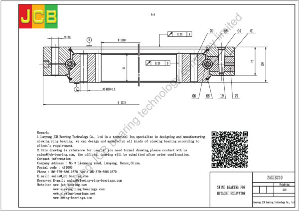 swing bearing for excavator ZAXIS210 - Image 2