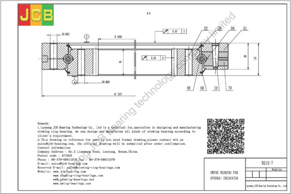 swing bearing for excavator R215-7 - Image 2