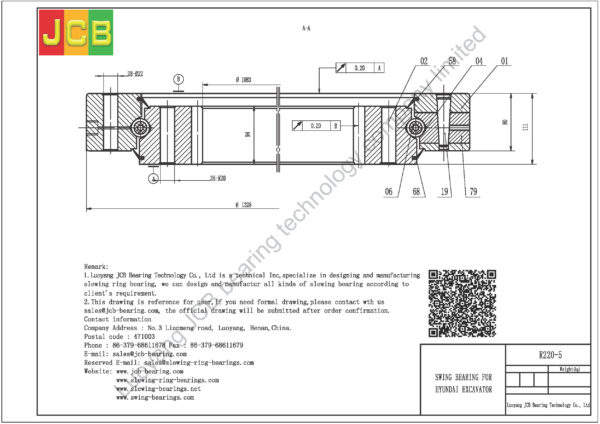 swing bearing for excavator R220-5 - Image 2