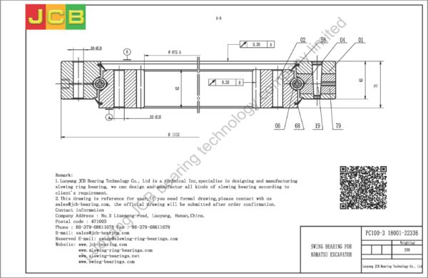 swing bearing for excavator PC100-3（18001-22336） - Image 2