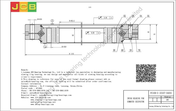 swing bearing for excavator PC100-3（22337-24201） - Image 2