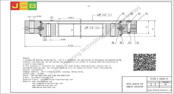 swing bearing for excavator PC100-3（24202-UP） - Image 2