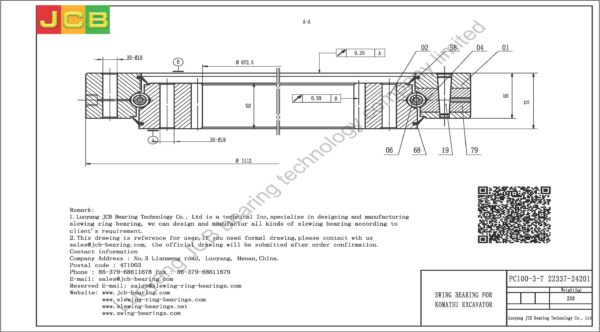 swing bearing for excavator PC100-3-T（22337-24201） - Image 2