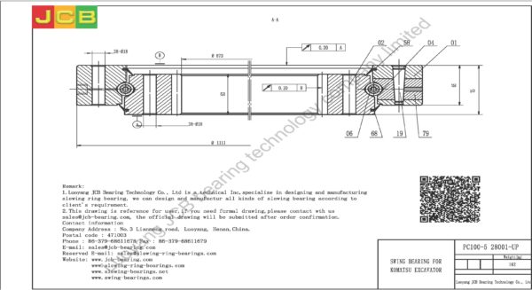 swing bearing for excavator PC100-5（28001-UP） - Image 2