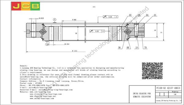 swing bearing for excavator PC100-6Z（42157-46615） - Image 2