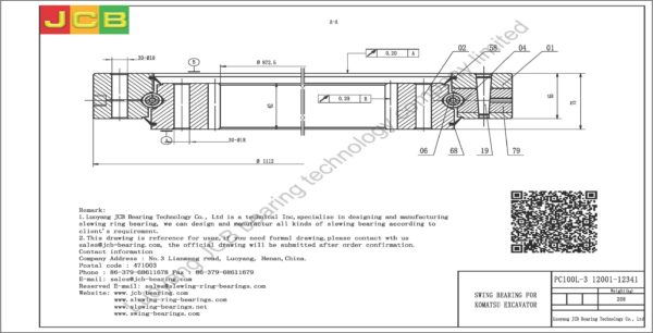 swing bearing for excavator PC100L-3（12001-12341） - Image 2