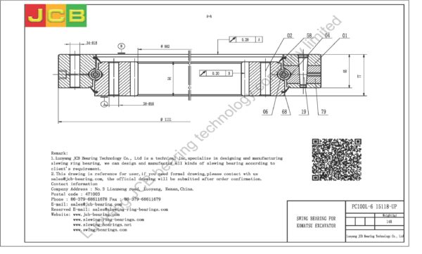 swing bearing for excavator PC100L-6（15118-UP） - Image 2