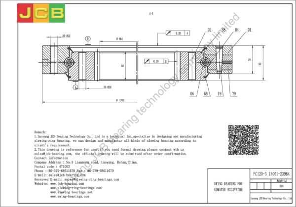 swing bearing for excavator PC120-3（18001-23964） - Image 2