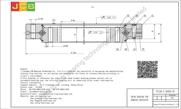 swing bearing for excavator PC120-3（26363-UP） - Image 2