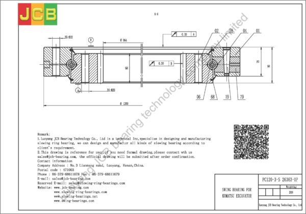 swing bearing for excavator PC120-3-S（26363-UP） - Image 2