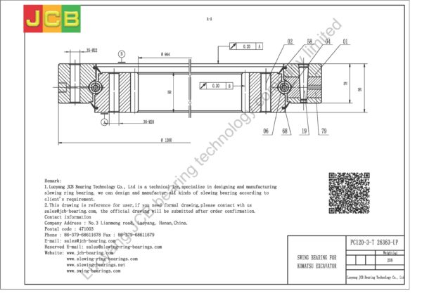 swing bearing for excavator PC120-3-T（26363-UP） - Image 2