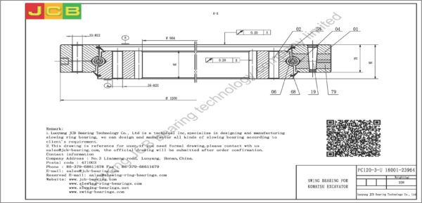 swing bearing for excavator PC120-3-U（18001-23964） - Image 2