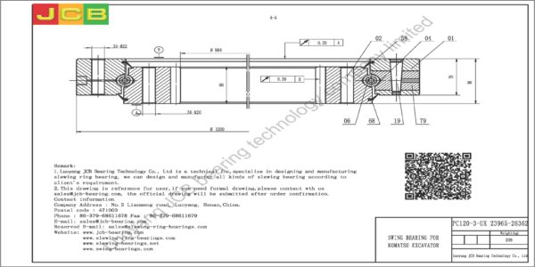 swing bearing for excavator PC120-3-UX（23965-26362） - Image 2