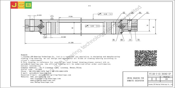 swing bearing for excavator PC120-3-UX（26362-UP） - Image 2