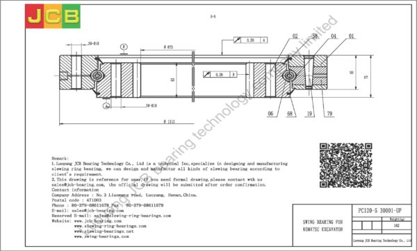 swing bearing for excavator PC120-5（30001-UP） - Image 2