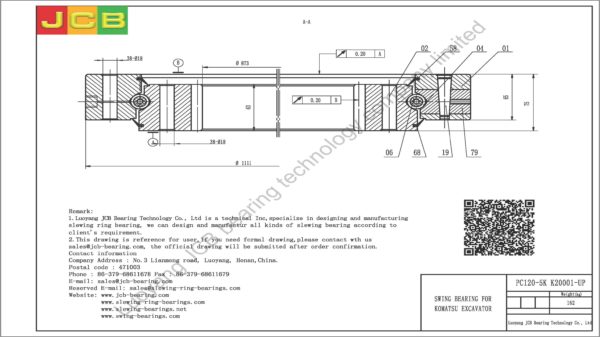 swing bearing for excavator PC120-5K（K20001-UP） - Image 2