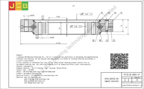 swing bearing for excavator PC120-5M（36601-UP） - Image 2