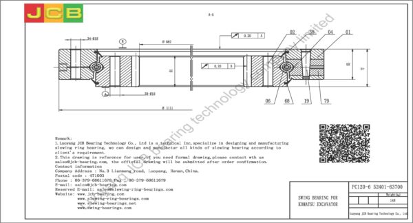 swing bearing for excavator PC120-6（52401-63700） - Image 2