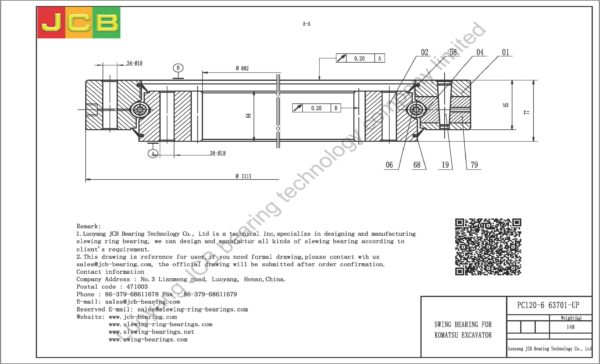swing bearing for excavator PC120-6（63701-UP） - Image 2