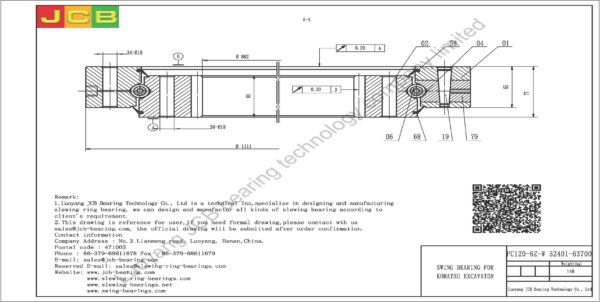 swing bearing for excavator PC120-6Z-W（52401-63700） - Image 2