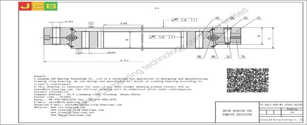 swing bearing for excavator PC120LC-6EO-W1（52401-63700） - Image 2