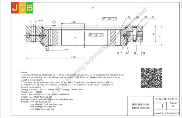 swing bearing for excavator PC120LC-6W1（63701-UP） - Image 2