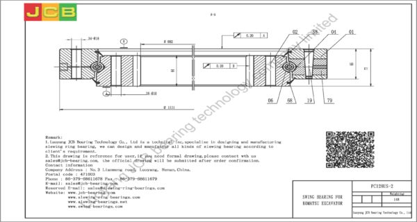 swing bearing for excavator PC128US-2 - Image 2