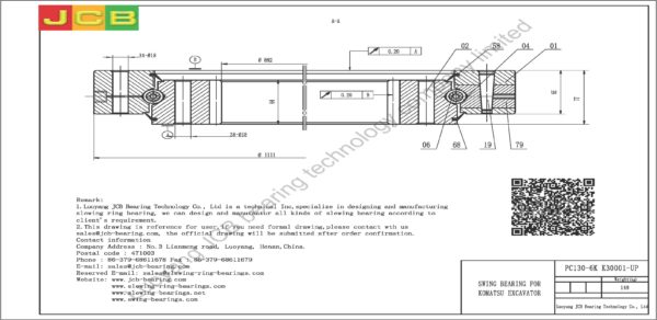 swing bearing for excavator PC130-6K（K30001-UP） - Image 2