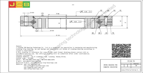 swing bearing for excavator PC130-7K - Image 2