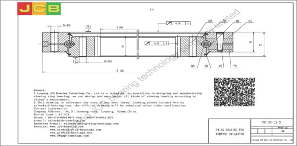swing bearing for excavator PC138-US-2 - Image 2