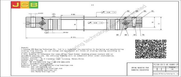 swing bearing for excavator PC138-US-2-AE（45001-UP） - Image 2