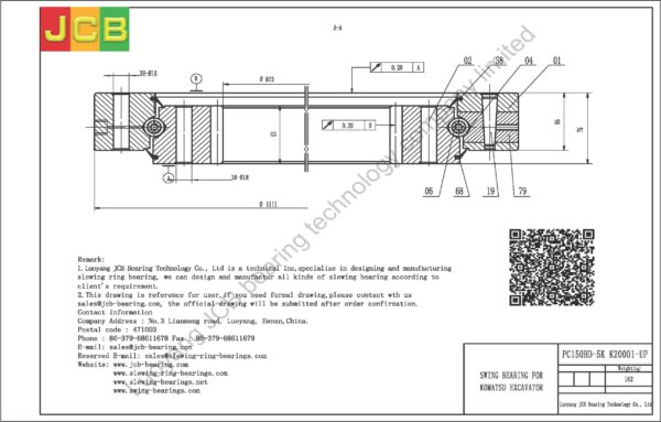 swing bearing for excavator PC150HD-5K（K20001-UP） - Image 2