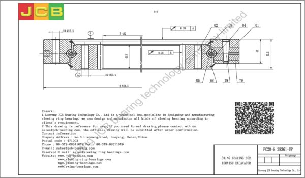 swing bearing for excavator PC20-6 （29361-UP） - Image 2