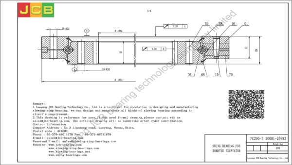 swing bearing for excavator PC200-3（20001-26683） - Image 2
