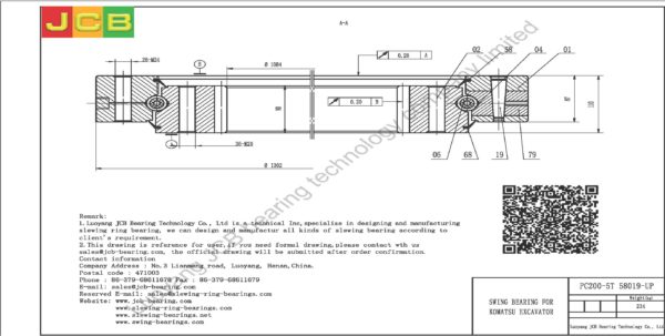 swing bearing for excavator PC200-5T（58019-UP） - Image 2