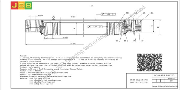 swing bearing for excavator PC200-6H-A（91087-UP） - Image 2