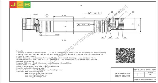 swing bearing for excavator PC200-6LC/LC-6L（A80001-A82000） - Image 2