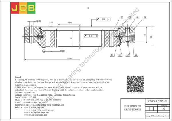 swing bearing for excavator PC200CA-6（C10001-UP） - Image 2