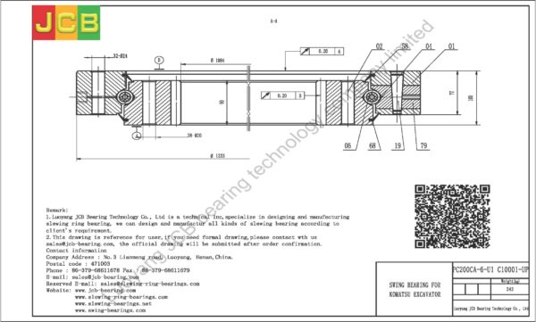 swing bearing for excavator PC200CA-6-U1（C10001-UP） - Image 2