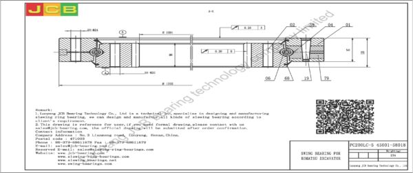 swing bearing for excavator PC200LC-5（45001-58018） - Image 2