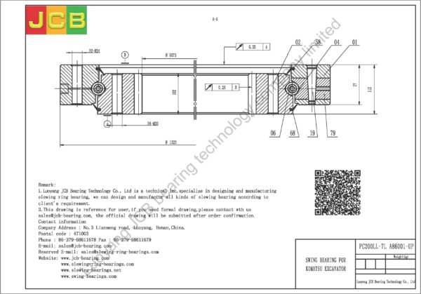 swing bearing for excavator PC200LL-7L（A86001-UP） - Image 2