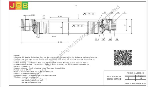 swing bearing for excavator PC210LC-6L（A80001-UP） - Image 2