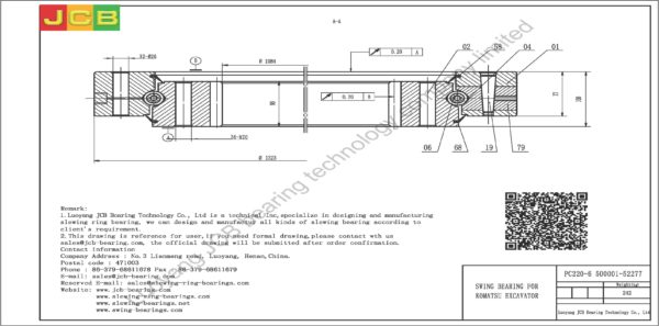 swing bearing for excavator PC220-6（500001-52277） - Image 2