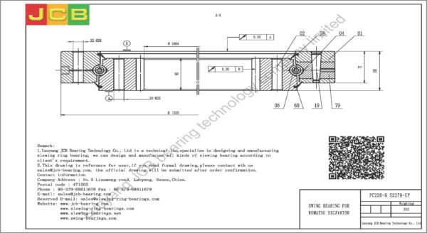 swing bearing for excavator PC220-6（52278-UP） - Image 2
