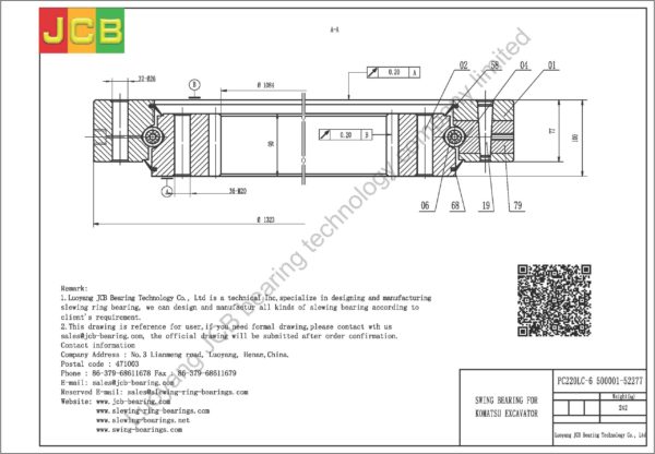 swing bearing for excavator PC220LC-6（500001-52277） - Image 2