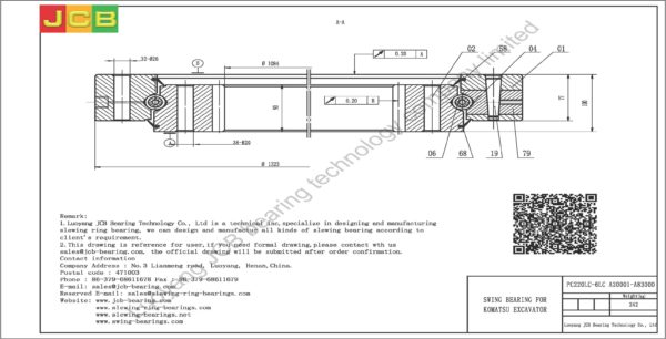 swing bearing for excavator PC220LC-6LC（A20001-A83000） - Image 2