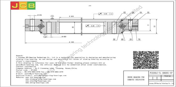 swing bearing for excavator PC220LC-7L （A86001-UP） - Image 2